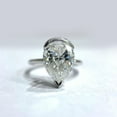 thumbnail image 1 of solitaire jewels 3CT Pear Moissanite Half Bezel Engagement Ring For Women, 10K Yellow Gold, 1 of 6