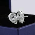 thumbnail image 1 of solitaire jewels 3TCW Marquise and Pear Moissanite Toi Et Moi Engagement Ring For Women, 18K White Gold, 1 of 7