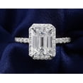 thumbnail image 1 of solitaire jewels 4CT Emerald Moissanite Halo Engagement Ring For Women, 10K White Gold, 1 of 8