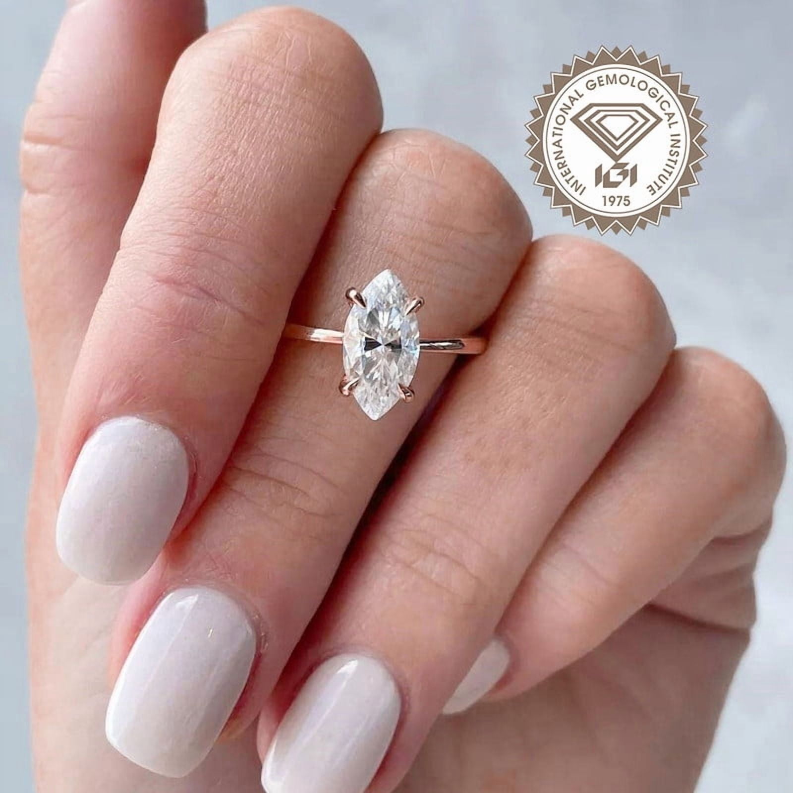 solitaire jewels IGI Certified 1.5CT Marquise Lab Grownn Diamond ...