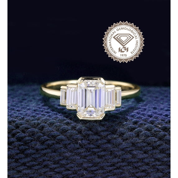 solitaire jewels IGI Certified 3CT Emerlad Lab Grown Diamond Engagement ...