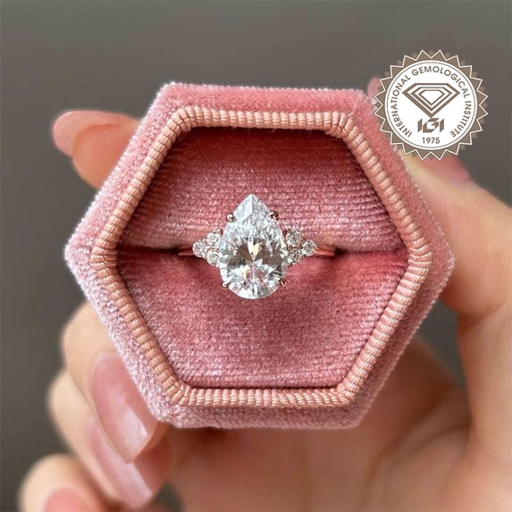 solitaire jewels IGI Certified 3CT Pear Cut Lab Grown Diamond ...