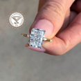 thumbnail image 1 of solitaire jewels IGI Certified Hidden Halo 4CT Radiant Lab Grown Diamond Engagement Ring For Women, 14K Rose Gold, EF Color VS Clarity, 1 of 6