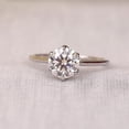 thumbnail image 1 of solitaire jewels Tulip Basket 2CT Round Moissanite Solitaire Engagement Ring For Women, 18K Rose Gold, 1 of 8