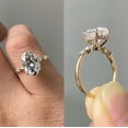 thumbnail image 1 of solitaire jewels3.75CT Oval Moissanite Hidden Halo Engagement Ring For Women, 14K Yellow Gold, 1 of 5