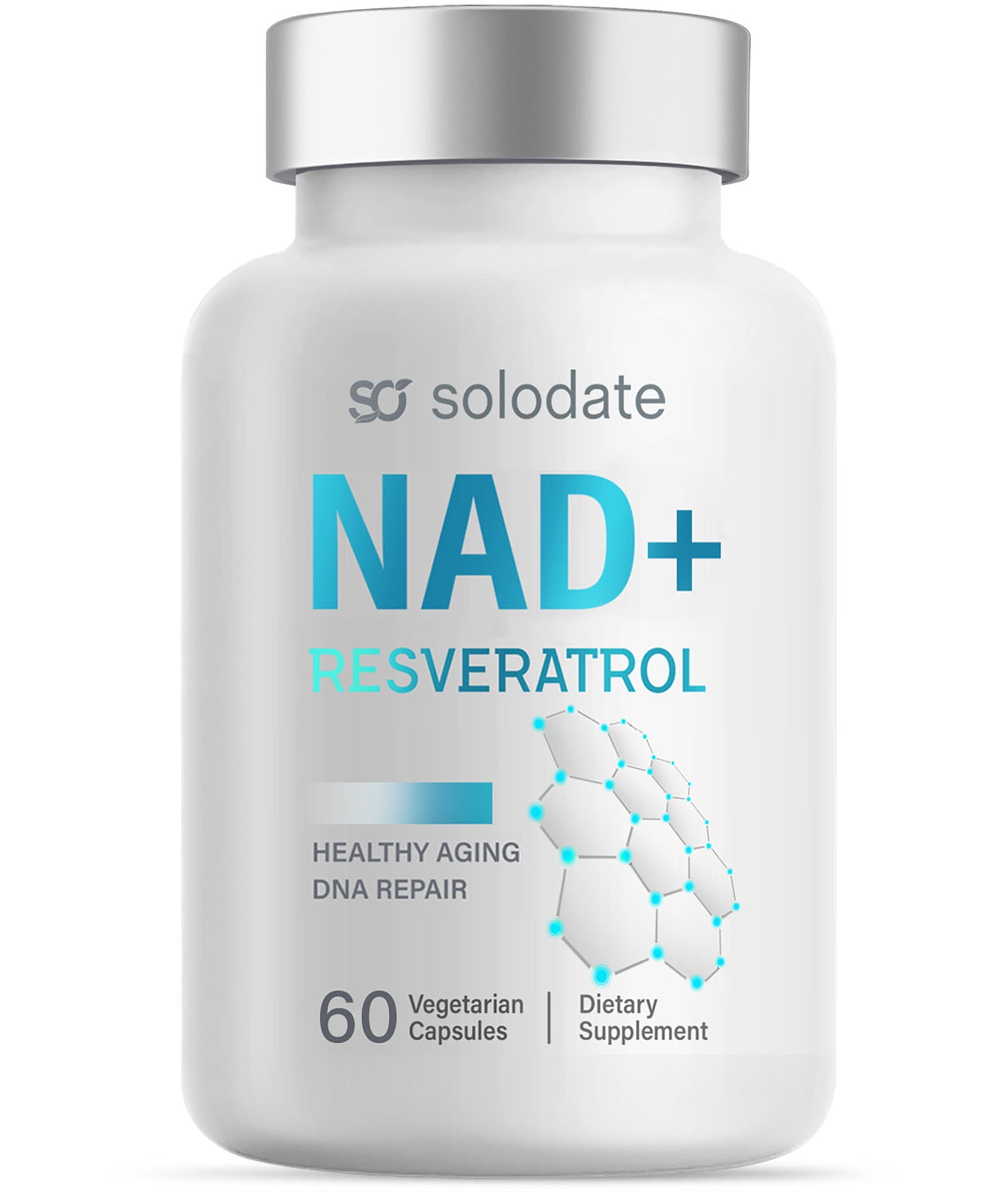 Solodate 4in1 NAD+ Resveratrol Supplement 1000mg for Health, Anti