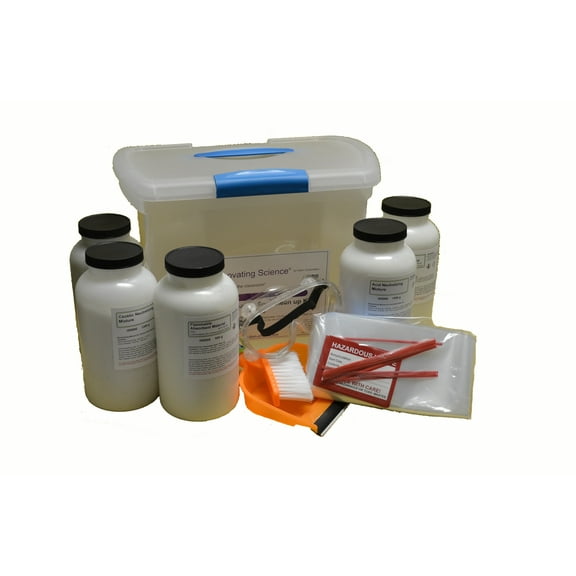 solvent, caustic and acid neutralization and spill clean up master kit - clean 4 liters of solvent spills