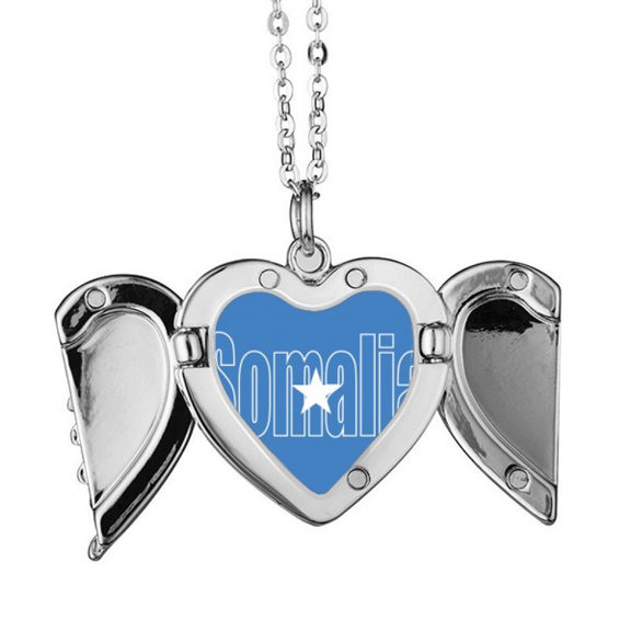 somalia country flag name angel wings necklpendant fashion