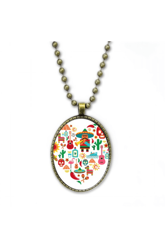 sombrero suger l mexico mexican flango necklace vintage chain bead pendant jewelry collection