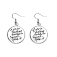 thumbnail image 1 of something beautiful in some quote earring dangle silver drop earring jewelry woman, 1 of 4