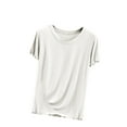 thumbnail image 1 of somlo Blouses for Women Dressy Casual Women's Round Neck Solid Color Short Sleeved Loose T-shirt Short Sleeve Shirt Casual Trendy Loose Fit Summer T Shirts Plain Tees Basic Tunic Blouse, 1 of 4