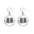 thumbnail image 1 of song music loudspeaker box pattern earring dangle silver drop earring jewelry woman, 1 of 4