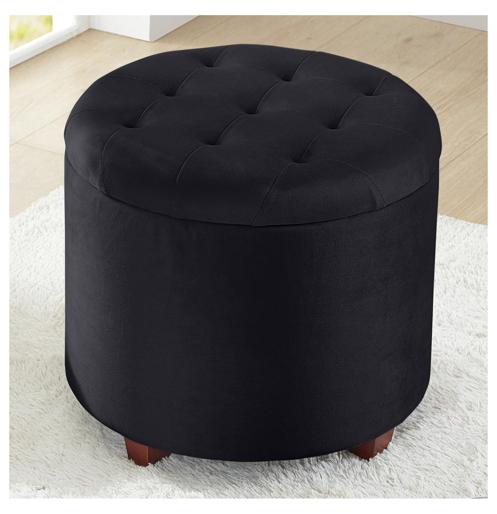 song xiang Decor Round Ottoman with Storage, Round Vanity Chair Stool ...