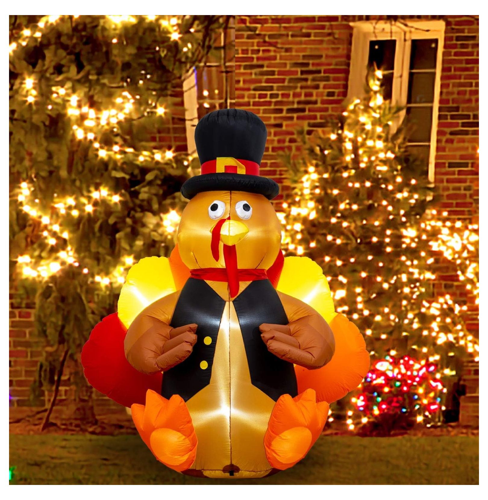 song xiang Thanksgiving Inflatable Decorations 6Ft Inflatable Turkey