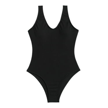 sonwsong One Piece Swimsuit Women,Women's Colorblock Abstract Floral Print Cover Up Monokini Bikini 2 Piece Swimsuits,Swim Suits for Women 2024,Modest Swimsuits,(Clearance) Black L
