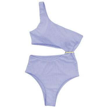sonwsong One Piece Swimsuit Women,Women's Wrap Push Up Swimsuit Bathing Suit Swimwear High Waist Monokini,Swim Suits for Women 2024,Modest Swimsuits,Costume,(Clearance) Purple L