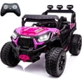 thumbnail image 1 of sopbost 24V Kids Electric Ride-On Toy Car, Ages 3–8, Max Speed 5 MPH, Battery-Powered Toy Vehicle with Remote Control, Pink & Purple, 1 of 7