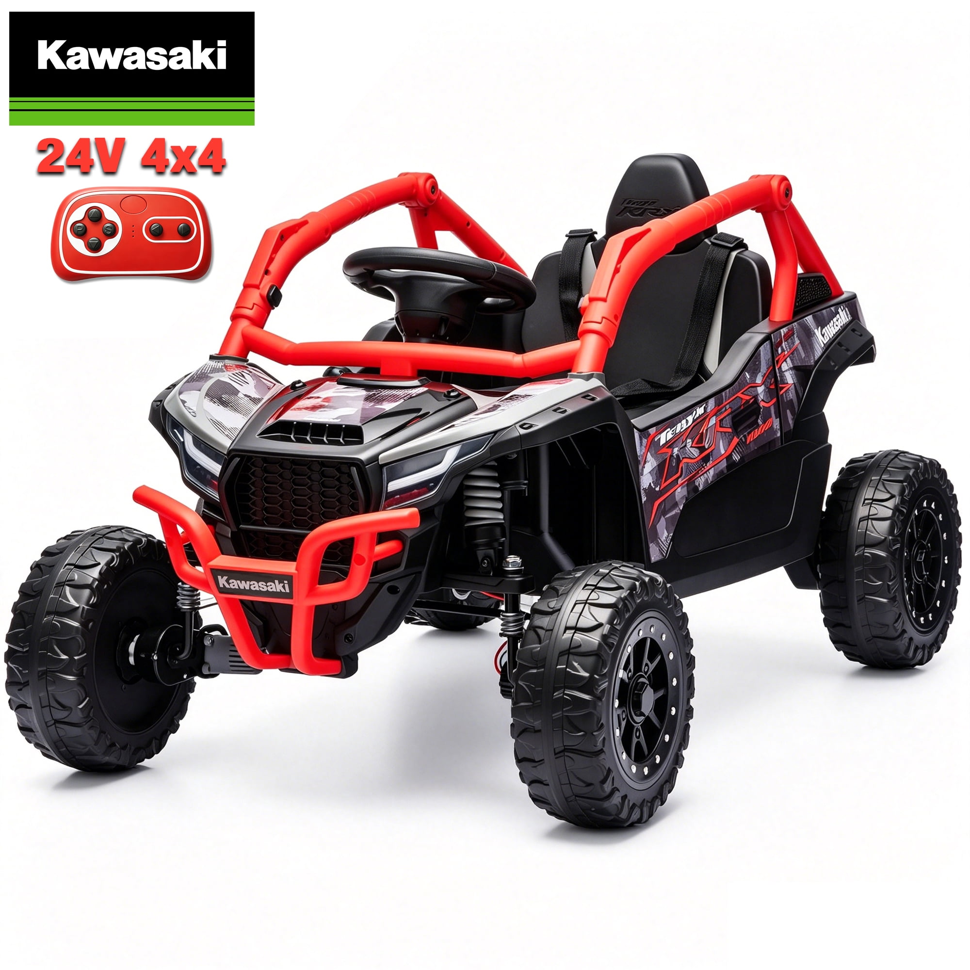 Sopbost Kawasaki Teryx KRX 1000 Licensed 24V Kids Ride On Toy, 4WD