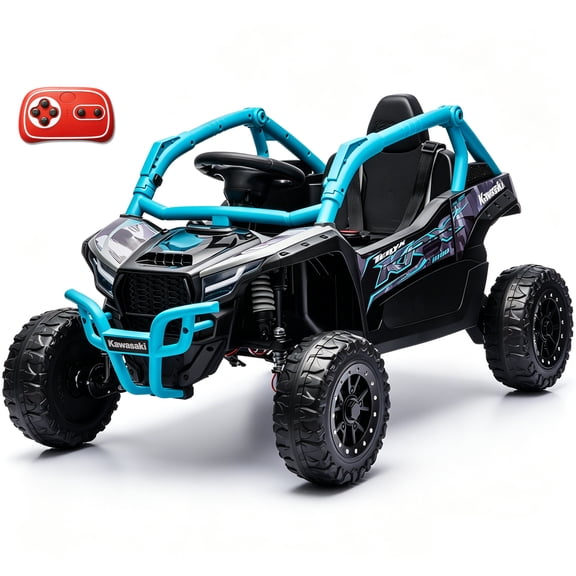 Sopbost Kawasaki Teryx KRX 1000 Licensed 24V Kids Ride On Toy, 4WD Electric Ride on UTV for Kids Ages 3–6 with Remote, EVA Tires, 4 Mph, Blue
