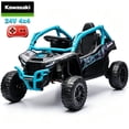 thumbnail image 1 of Sopbost Kawasaki Teryx KRX 1000 Licensed 24V Kids Ride On Toy, 4WD Electric Ride on UTV for Kids Ages 3–6 with Remote, EVA Tires, 4 Mph, Blue, 1 of 9