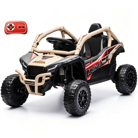 sopbost Kawasaki Teryx KRX 1000 Licensed 24V Kids Ride On UTV Toy, Single Seat Electric Ride-On for Kids Ages 3–5, 4WD, Parent Remote Control, EVA Tires, Max Speed 3.75 MPH, Quicksand