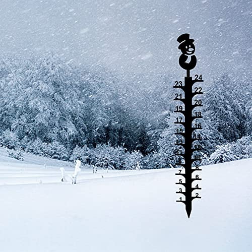soputry Iron Art Snow Gauge 24" Custom Snow Gauge, Metal Yard Stick Ruler Measuring Stick Rain Measure Gauge, Handmade Rain Gauge Outdoor Decoration for Garden Patio Yard Measure S