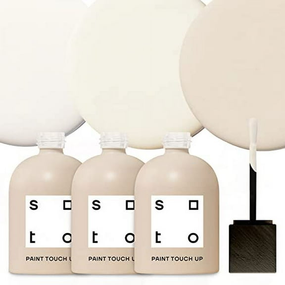 soto Paint Touch Up, Set of 3, 1.5oz Multi-Surface, Matte Finish (Off-Whites) - White Scratch Repair for Furniture, Walls, Cabinets, Trim, Doors, Indoor/Outdoor