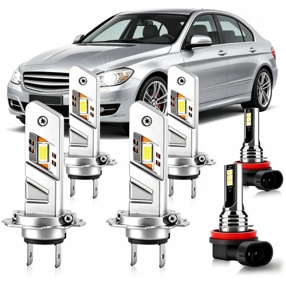 soukeo 6500K Cool White LED Headlight Bulbs Fits for Mercedes-Benz B200 2006-2011, 80000 Hour Lifespan, High/Low Beam Fog Bulbs, IP68 Waterproof Plug and Play ,6pcs
