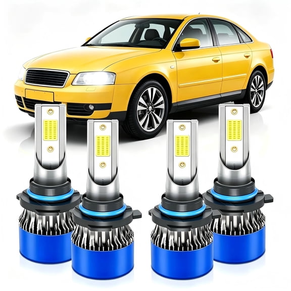 soukeo Fit for Audi A6/A6 Quattro 1995 LED Headlight Bulbs,High Beam 9005 Low Beam 9006,1:1 Halogen Size,Plug and Play,6500K Cool White,4pcs