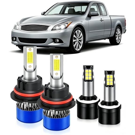 soukeo LED Headlight Bulbs Fit for Mazda B2300 B3000 B4000 2003 High Low Beam Fog Light Bulbs Combo, 6500K Cool White, 1:1 Mini Halogen Size, Plug and Play, Pack of 4