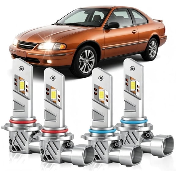 soukeo Super Bright 6500K White Light Bulbs for Chevrolet Cavalier 1988-1990/1995-1999, 80,000-Hour Lifespan, High/Low Beam Bulbs, LED Headlight Bulbs 4-Pack