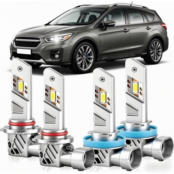 soukeo Super Bright 6500K White Light Bulbs for Subaru XV Crosstrek 2013-2015, 80,000-Hour Lifespan, High/Low Beam Bulbs, LED Headlight Bulbs 4-Pack
