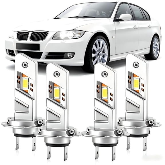 soukeo Super Bright 6500K White Light Bulbs for BMW 320i xDrive 2013-2018, 80,000-Hour Lifespan, High/Low Beam Bulbs, LED Headlight Bulbs 4-Pack
