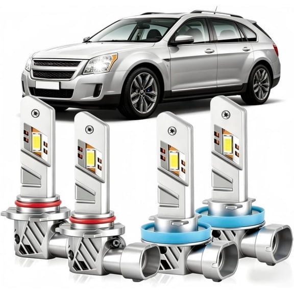 soukeo Super Bright 6500K White Light Bulbs for Chevrolet Equinox 2010-2017, 80,000-Hour Lifespan, High/Low Beam Bulbs, LED Headlight Bulbs 4-Pack