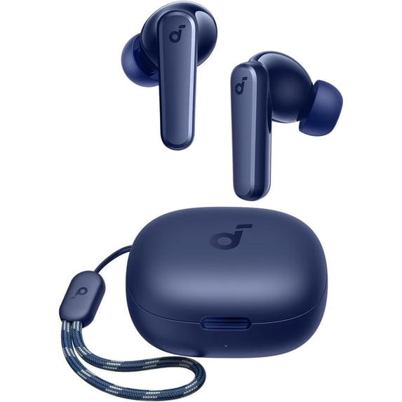 soundcore P25i Bluetooth True Wireless Earbuds, Big Bass, 30H Playtime, IPX5, with Charging Case, Navy Blue