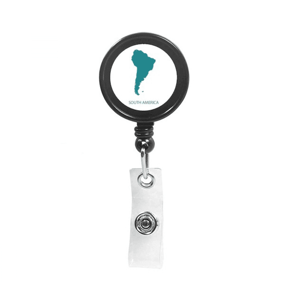 south amecontinent outline map Retractable Keychain Badge Holder ID Badge