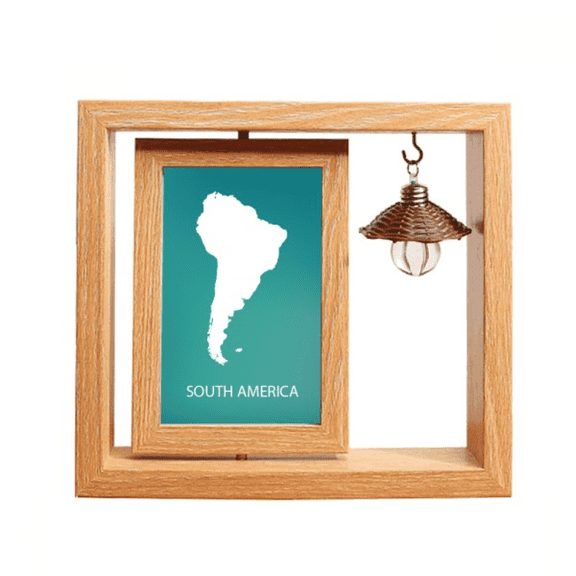 south amecontinent outline map Wooden Rotating Picture Photo Frame 4x6