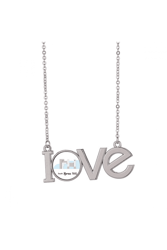 south korea landmarks the building love necklace pendant charm jewelry