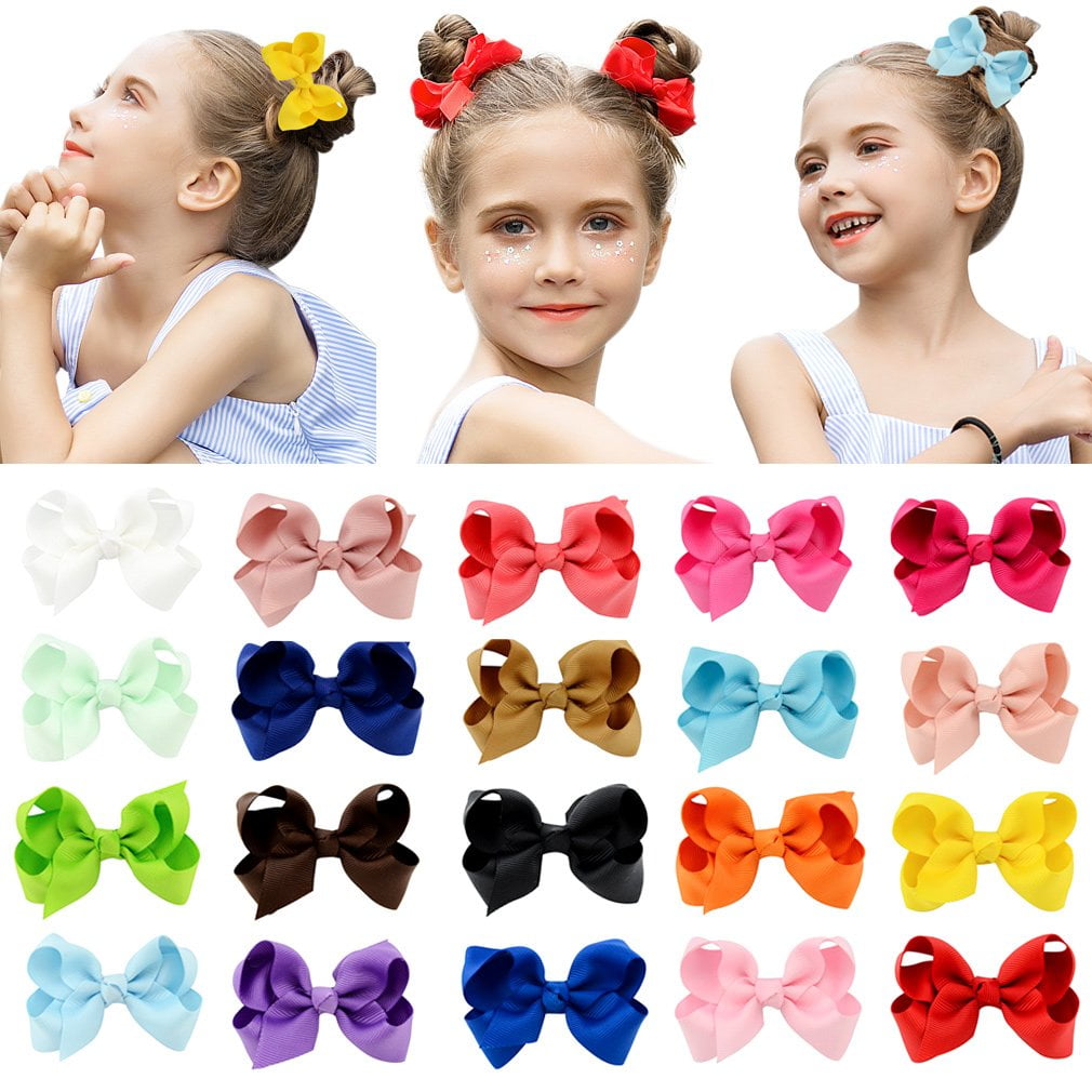 Bow Hair Clip NOGIS Rose Red Bows For Girls,6PCS Hand-made Grosgrain Ribbon Alligator Clips Hair Accessories For Little Teen Toddler Girls Kids Hair Bows