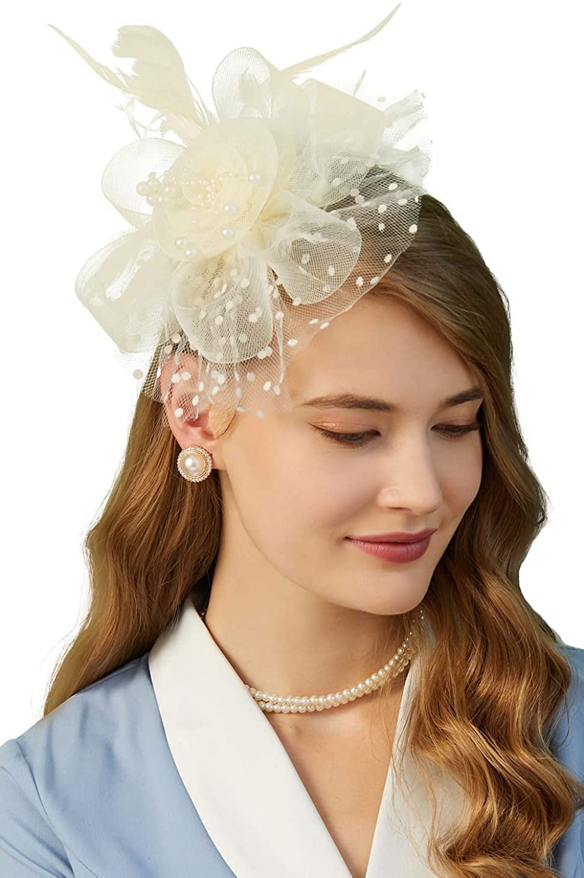 Derby Head band Needzo Blue Fascinator Hat Headband for Women, Tea Party and  main image 3