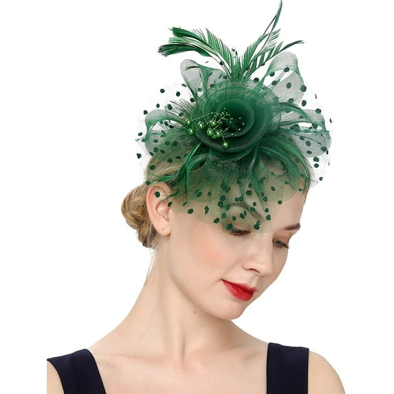 southwit Fascinators Hat for Women Tea Party Headband Kentucky Derby Hats Wedding Flower Cocktail Mesh Feathers Hair Clip