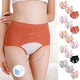 thumbnail image 1 of sovlvnd 3pcs Women's Menstrual Leak Proof Menstrual Pants High Waist Waist Women's Physiological Pants Seamless Panties for Women, 1 of 9