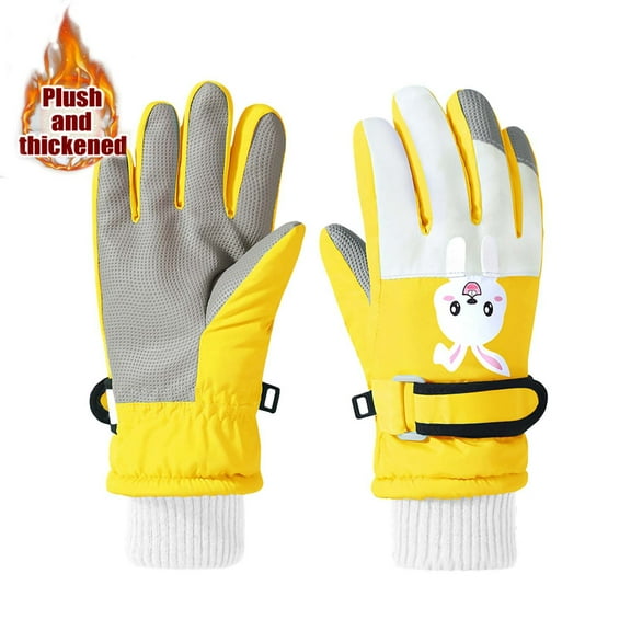sovlvnd 4-9 Years Toddler Kids Boys Girls Gloves Winter Outdoor Windproof Warm Lock Temperature Ski Gloves on Clearance
