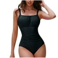 thumbnail image 1 of sovlvnd 50% Off Clear! Women Solid Color Sexy Backless Strap Bikini One-Piece Swimsuit Black, M, 1 of 7