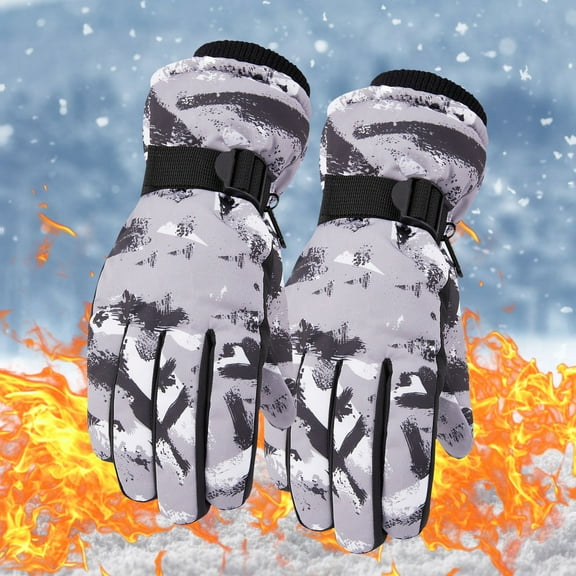 sovlvnd 9-15Years Toddler Kids Boys Girls Gloves Winter Outdoor Windproof Warm Lock Temperature Ski Gloves on Clearance