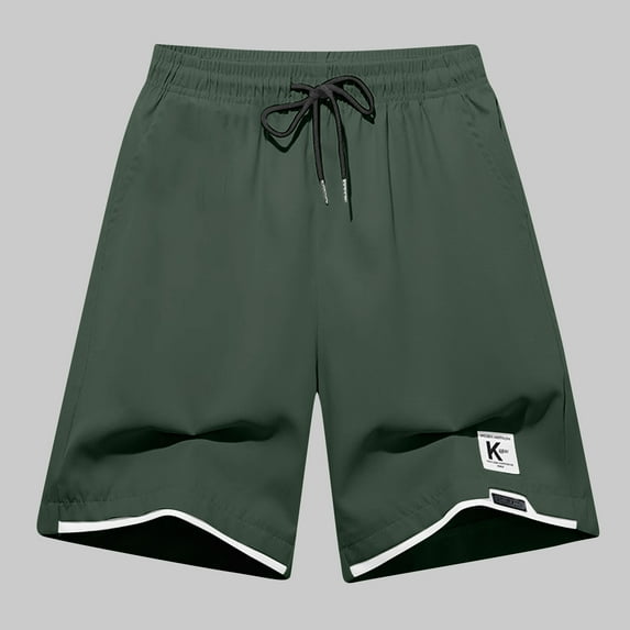 Summer Shorts for Men, Men's Solid Sports Fitness Training Breathable Shorts Zipper Pockets Cropped Pants