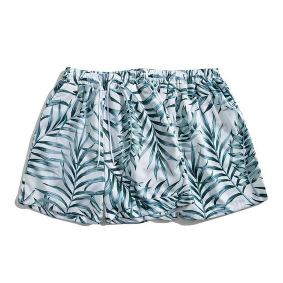sovlvnd Cargo Shorts for Men, Mens Casual Printed Beach Shorts With Elastic Waist And Drawstring Pocketless Knee Length M, White