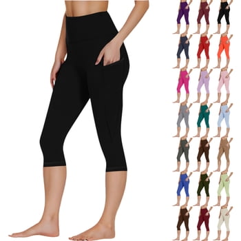 sovlvnd Cropped Pants for Women Summer High Waisted Solid Color Capris Matching Slim Fitting Yoga Gym Pants Plus Size Capris for Women