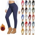 thumbnail image 1 of Women Leggings Pants Winter Warm Fleece Lined Thick Full Length Leggings Pants Velvet Home Leggings Casual Close Fitting, 1 of 8