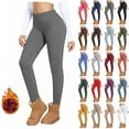 thumbnail image 1 of Women Leggings Pants Winter Warm Fleece Lined Thick Full Length Leggings Pants Velvet Home Leggings Casual Close Fitting, 1 of 7